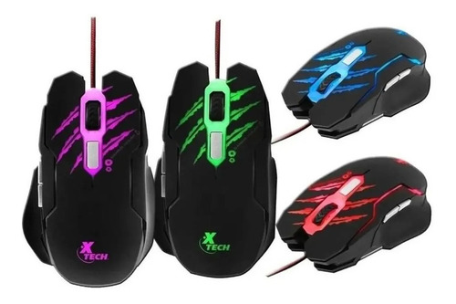 Imagen 6 de 8 de Combo Gamer Xtech Teclado Led Colores Y Mouse Led 4 Colores