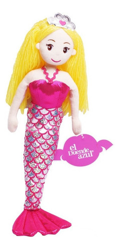 Muñeca De Tela Trapo Sirena 45 Cm El Duende Azul 6761