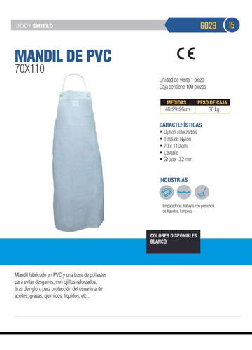 Mandil De Pvc 70x110