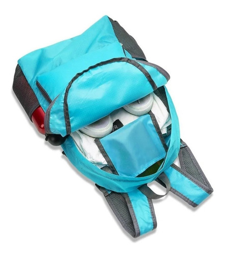 Mochila Nylon Dobrável 25 Litros Cor Azul-celeste
