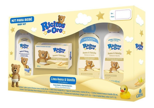 Mini Kit Ricito De Oro Avena Y Vainilla 4 Piezas Color Beige