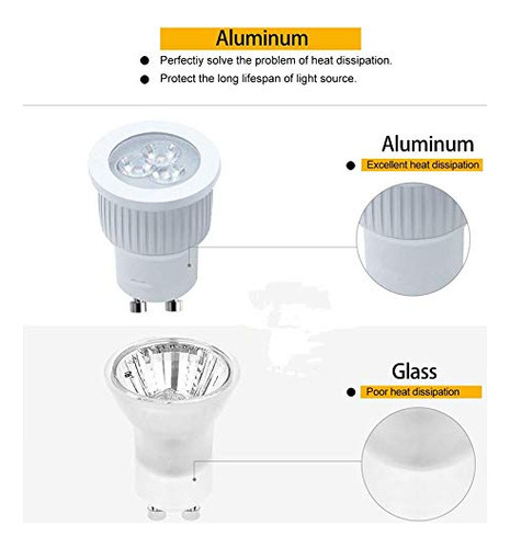 Bombillas Led Gu10 3w (6 Unidades) 35w Halógena 3000k