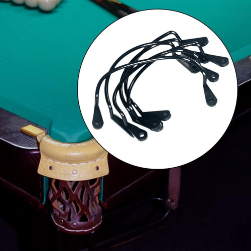 6x Billiard Net Bag Tibilantes De Bolsillo Suministros Negro