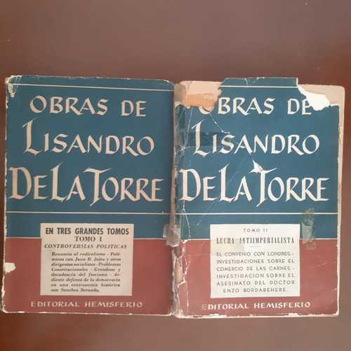 Libro Obras De Lisandro De La Torre Tomo 1 Y 2 (Usado)