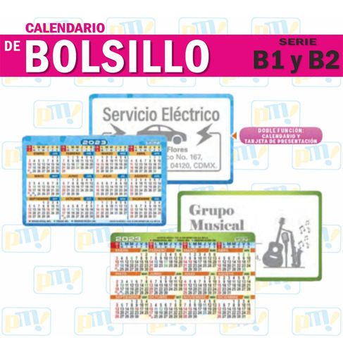 200 Calendarios Bolsillo Serie B1 Y B2 Serigrafia Almanaques