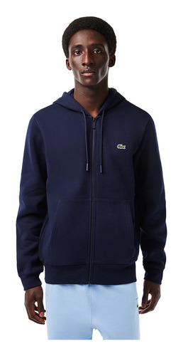 Hoodie Lacoste Color Block Con Bolsillo Frontal Hombre