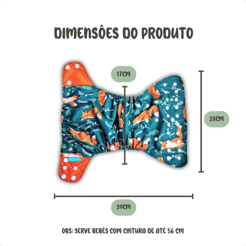 Kit 10 Fraldas De Pano Ecológicas + 12 Absorventes 6 Camadas Gênero Meninas Tamanho Gênero