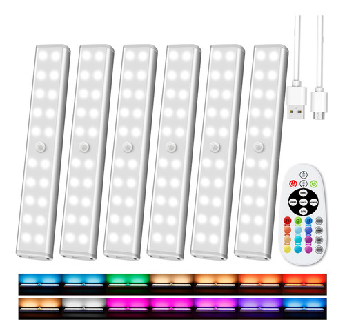 Luces Led Inalámbricas Para Gabinete Control Remoto Pack 6 4