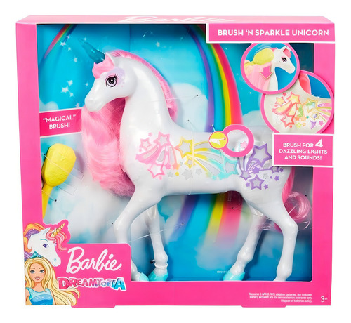 Muñeca de Unicornio Brillante De Barbie Dreamtopia Mattel