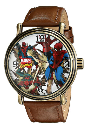 Reloj Hombre Marvel W001761 Cuarzo Pulso Marron En Cuero