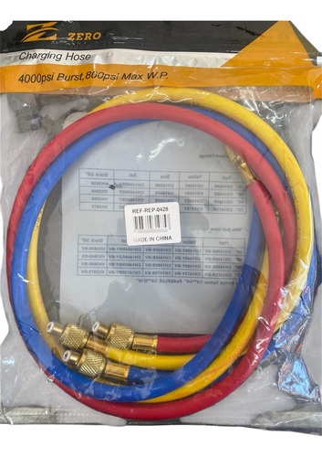 Juego De 3 Mangueras Para Manifold R22 Largo 90cm
