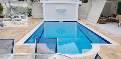 Casa Com 5 Dormitórios Para Alugar, 420 M² Por R$ 3.500/dia - Acapulco - Guarujá/sp - Ca0567