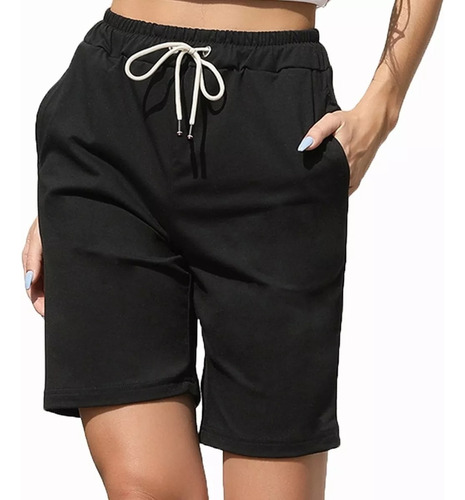 Bermudas Casuales Para Mujer Con Cordón Elástico Ajustable