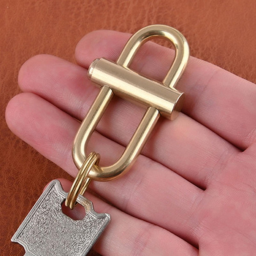 Novedad Llavero Cerradura Hebilla Gancho De Latón Cerradura