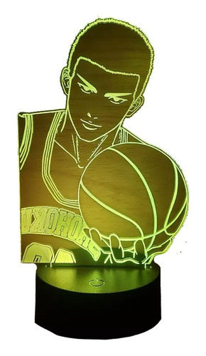 Hanamichi Sakuragi Slam Dunk Lampara Led 3d Fanart Manga