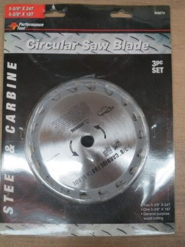 5-3/8 Circular Saw Blade Steel & Carbide 24-18t 6 Pcs No Cck