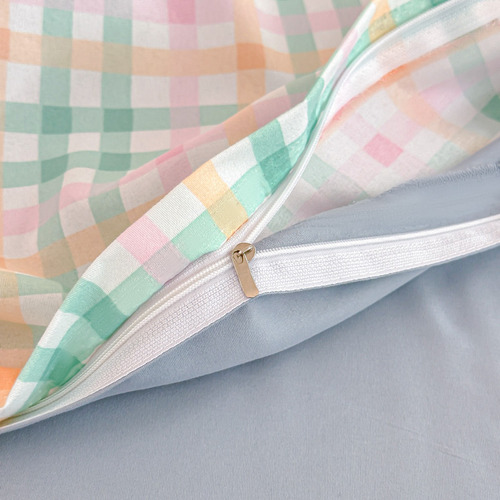 1 Juego De Sábanas Con Estampado A Cuadros, Juego De Cama Ta