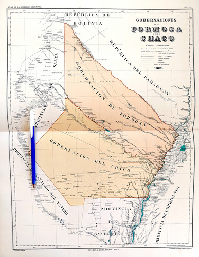 Mapa 1886 Formosa Y Chaco Ferrocarriles Telegrafos Caminos (Usado)