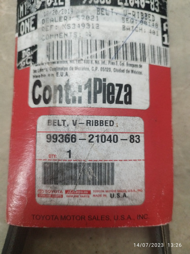 Banda Original Toyota 99366-21040-83 (Usado)