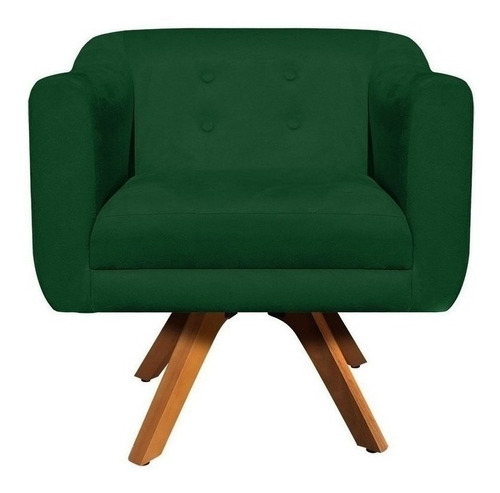 Kit Namoradeira E 01 Poltrona Giratória Julia Suede Verde