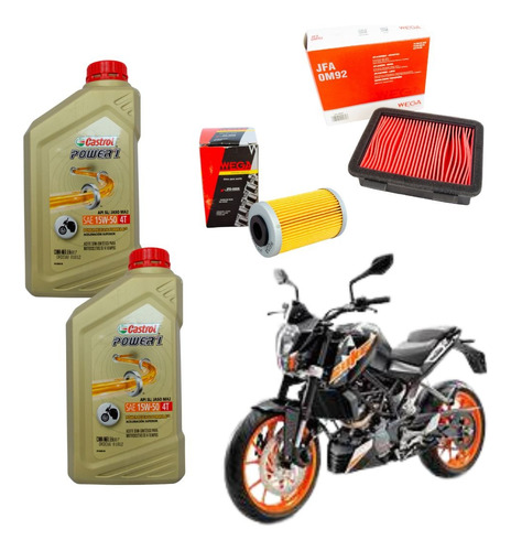 Kit Service Ktm Duke 200 Y 390 2019 ----- Castrol + Wega