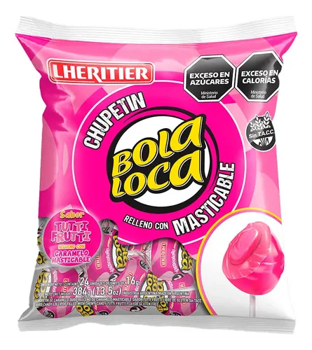 Bola Loca Chupetin Sabor Tutti Frutti Bolsa X24u
