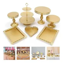 Comprar Juego De Soportes De Metal Para Pasteles Y Postres, 7 Pzs