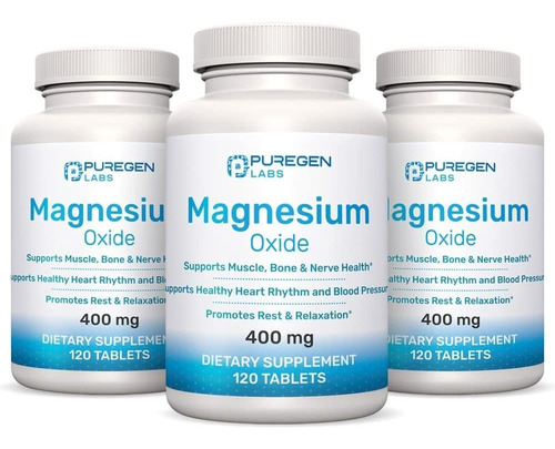 Suplemento De Magnesio De 400 Mg Alta Potencia Óxido De Magn