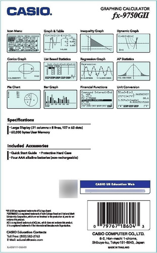 Calculadora Graficadora Casio Fx-9750gii, Rosado