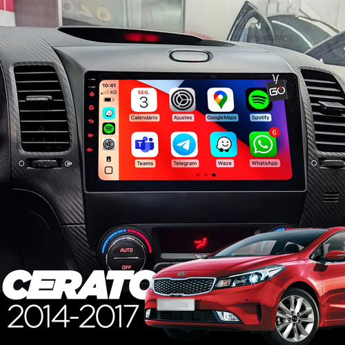 Multimidia 4+64gb Kia Cerato Octacore Gps Radio 9polegadas