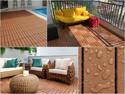 12 Pisos 2,2x30x30 Estrado Deck Modular - Oxydeck Cor Aspire