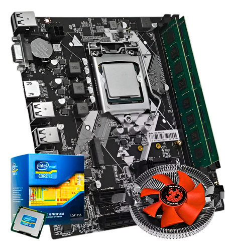 Kit Processador I5 3470 + Placa H61 1155 + 8gb Ddr3 1600mhz  Preto