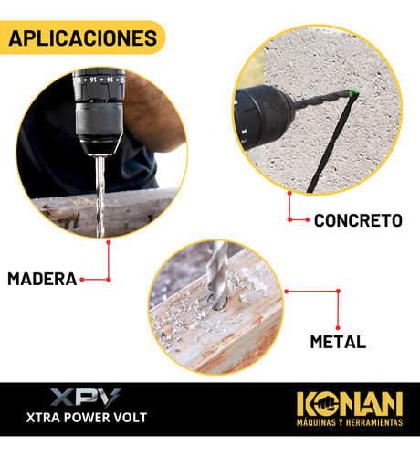 Taladro De Impacto A Batería 20v Konan Xtra Power V 1800rpm