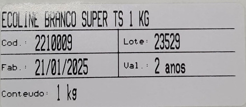 Ecoline Hidro Branco Super 1 Kg Polytex Serigrafia