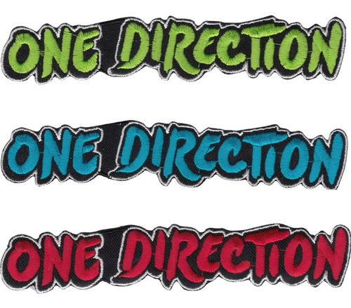 One Direction Parche Green Blue Red Standard Adherible Shape