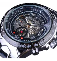 Comprar Reloj Mecánico Automático Winner Steel Skeleton Para Hombre