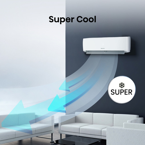 Hisense Aire Acondicionado Mini Split AH122CK, 12000 Btu, 1 Toneladas, 220v, FRIO CALOR control remoto, temporizador de encendido y apagado, función sleep y 3 velocidades de ventilación
