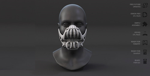 Mascara Bane Dark Knight Archivo Stl Para Impresion 3d