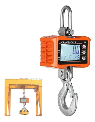 Balanza 1000kg Dijitales A Pilas Aa Colgables Naranja