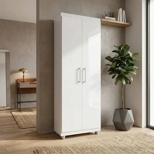 Armário Multiuso Roma 2 Portas Sapateira 1,90 Lavanderia Branco