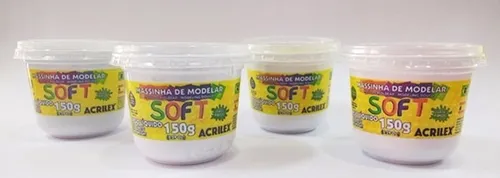 Massinha De Modelar Soft Acrilex C/ 6 Potes Cores Sortidas