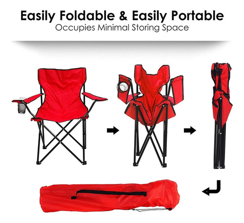 Silla Plegable Silla De Playa Camping Porta Vaso Portatil