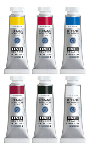 Linel Gouache 06 colores 14 ml Lefranc & Bourgeois