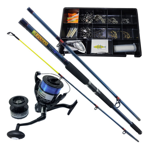 Equipo Pesca Reel Jarvis Walker 8000 + Caña Apolo 4,20 + Kit