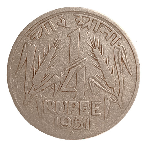 India 1/4 Rupia 1951 Muy Bueno Km 5 Ceca Bombai