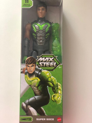 Max Steel Super Soco 11 Pontos Articulados Boneco 30cm