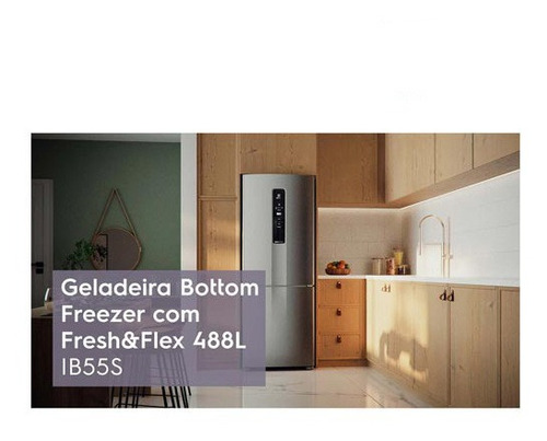 Refrigerador com Congelador Inverter Electrolux IB55 488 L em Aço Inoxidável