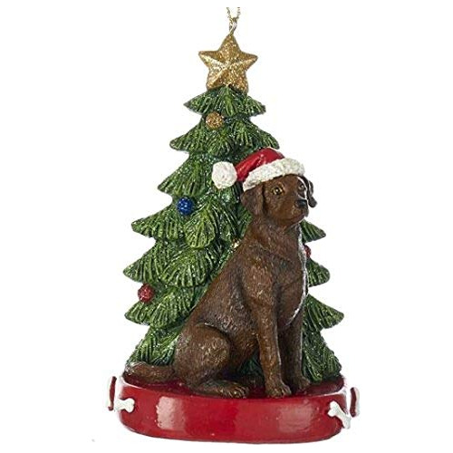 Chocolate Lab Labrador Gorro De Papá Noel Adorno De Á...