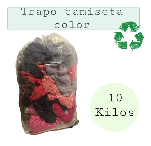 Trapo Limpieza Industrial Camiseta Color Absorc. Alta 10 Kgs