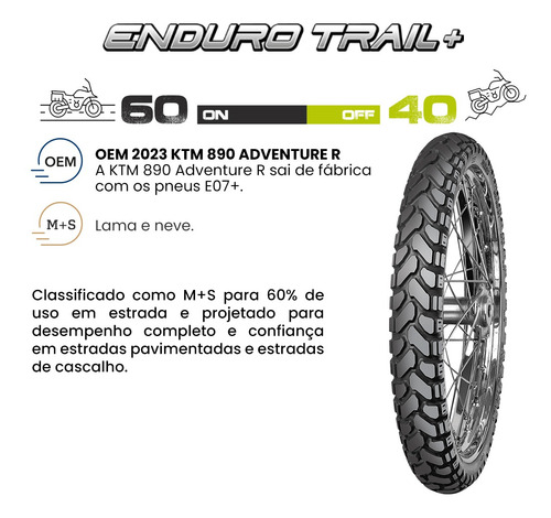 Pneu Bmw R 1200 Gs 110/80 B19 Mitas Enduro Trail+ (e07+)